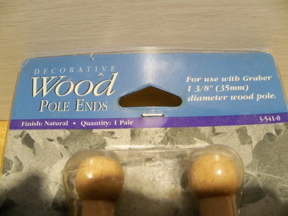 EXTREMOS DE POSTE REDONDO DE MADERA NATURAL - USO CON POSTE DE 1 3/8" Foto 2 de 4