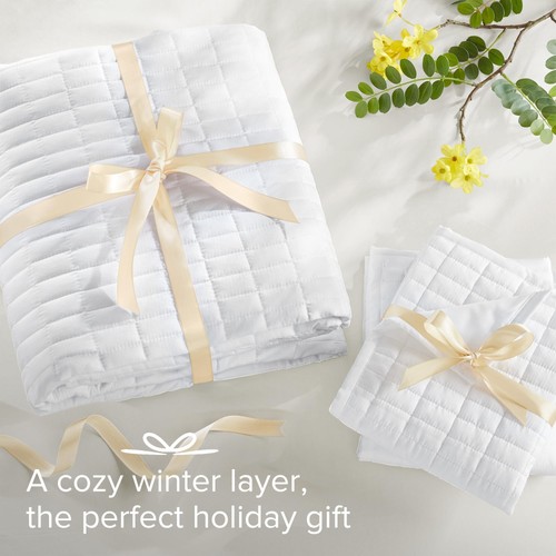 Comfort Spaces White Oversized King Quilt Set 120"x118" Bedspread Quilted Sum... - Picture 7 of 7
