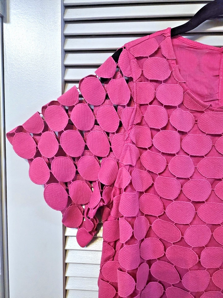 Top corto fucsia círculo crochet XL Foto 2 de 3