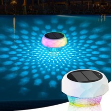 Solar Floating Pool Lights, RGB Color Float Pool Lights, IP68 Waterproof