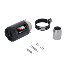 2 51mm Universal Motorcycle Exhaust Slip On Tip Short Muffler Link Pipe Carbon