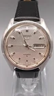 Vintage 1980s Seiko 5 Automatic 7009-8150 Day Date Silver Dial Japan Working