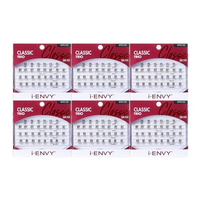 i-ENVY by KISS Trio Lash Classic Medium 30 Lashes (Pack of 6) Natural Style 3X F