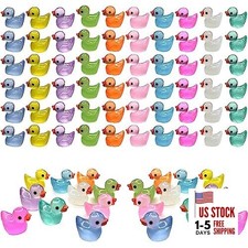 60 Pcs Mini Resin Ducks Luminous Tiny Ducks Miniature Duck 60pcs Luminous Ducks