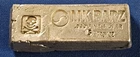 A Rare MK Barz 5 Troy Ounce Poured Silver Bar Skull And Crossbones