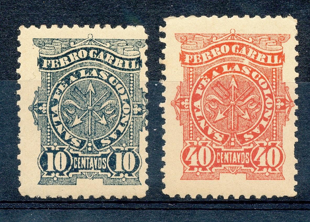 63027 ARGENTINA 'FERRO CARRIL' TRAIN TRAJECT S.FÉ TO LAS COLINAS- MNH STAMP SET