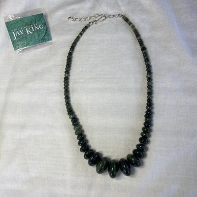 Mine Finds By Jay King Green Stone Rondell Bead Neckace, 18 , Ster Clasp, HSN