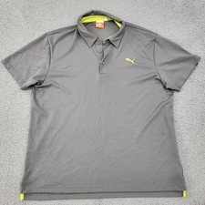 Puma Polo Mens Large Gray Performance Embroidery Shirt