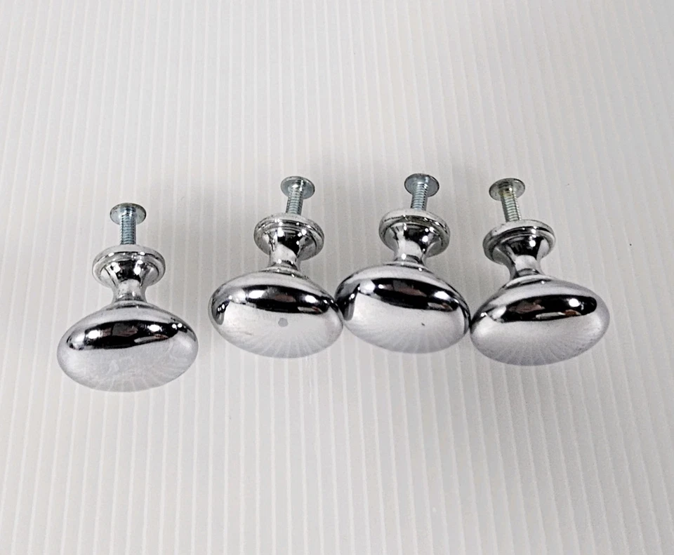 4 Chrome Cabinet Knobs Door Drawer Pulls Handles, Lot of 4 - Image 4 of 4