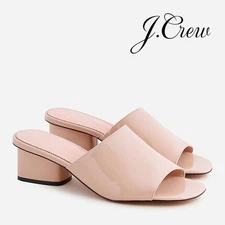 J. Crew 1997 Mules Patent Leather 7.5 Nude Pink $179 Pristine Worn 1X