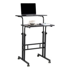 Standing Desk, Adjustable Height Laptop Workstation, Portable Rolling Desk on...