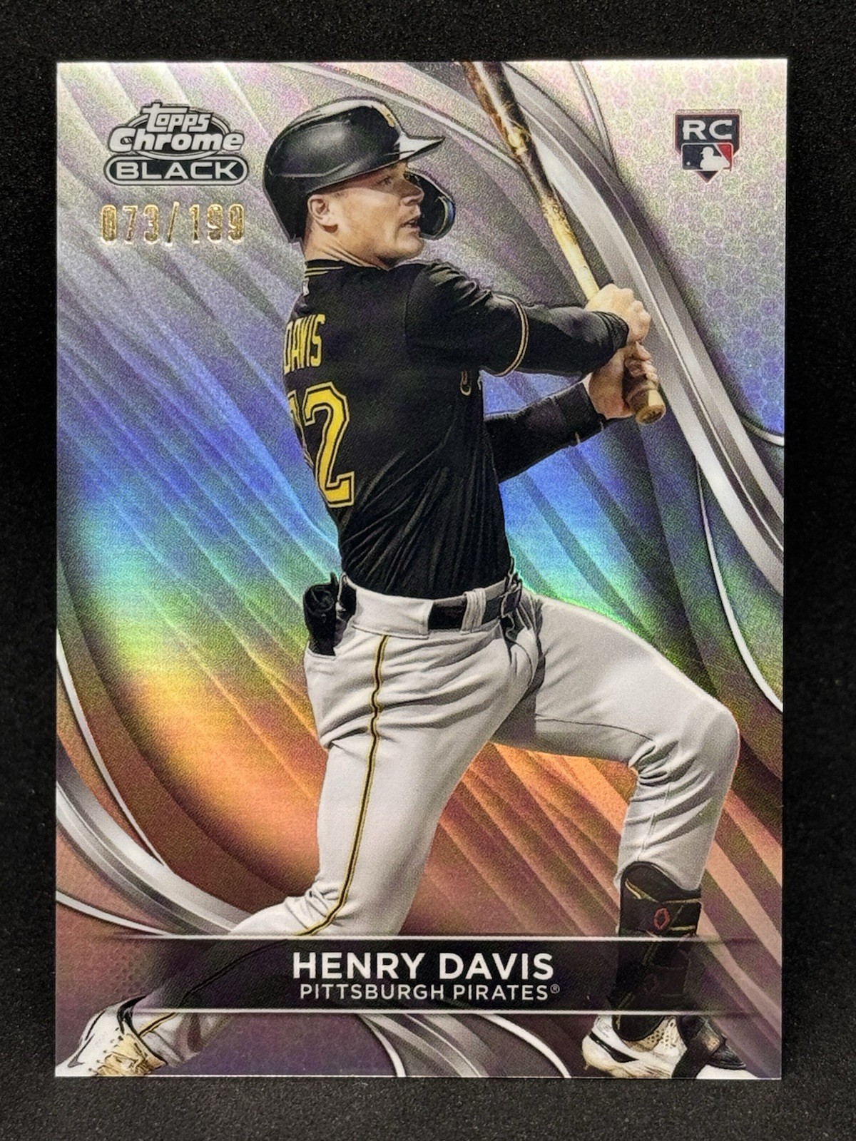 Henry Davis 2024 Topps Chrome Black #41 Refractor Rookie (RC) /199 - Pirates