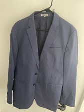 Express Men  s Navy Blue Blazer Jacket   2 Button Suit Coat