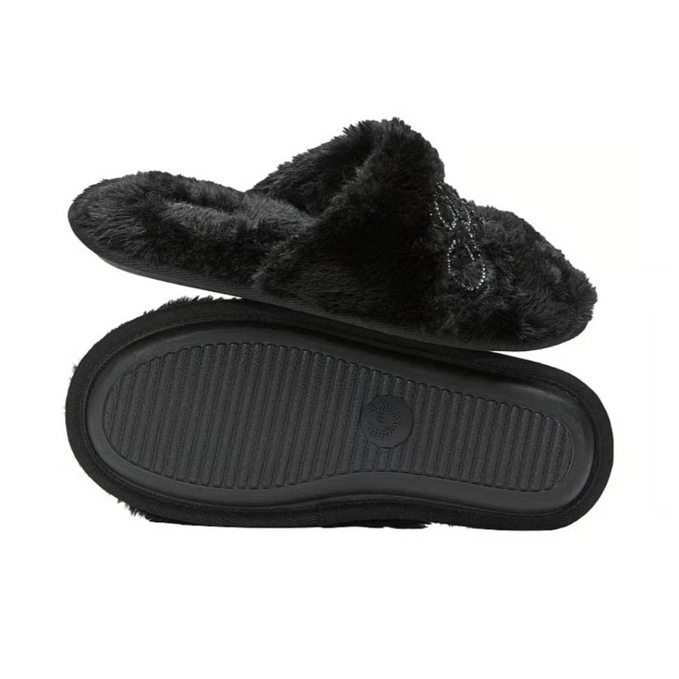 РОЗОВЫЙ Victorias Secret искусственного меха закрытый носок блестящий логотип тапочки женщин размер XL новый - Изображение 2 из 4