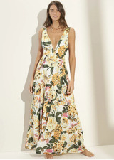 MAAJI Floral Eva Long Maxi Dress Size Large Boho Resort Beach Vacation Sundress