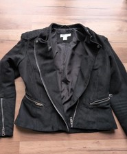 H&M Kunstleder Bikerjacke Gr. 40 Schwarz Lede...