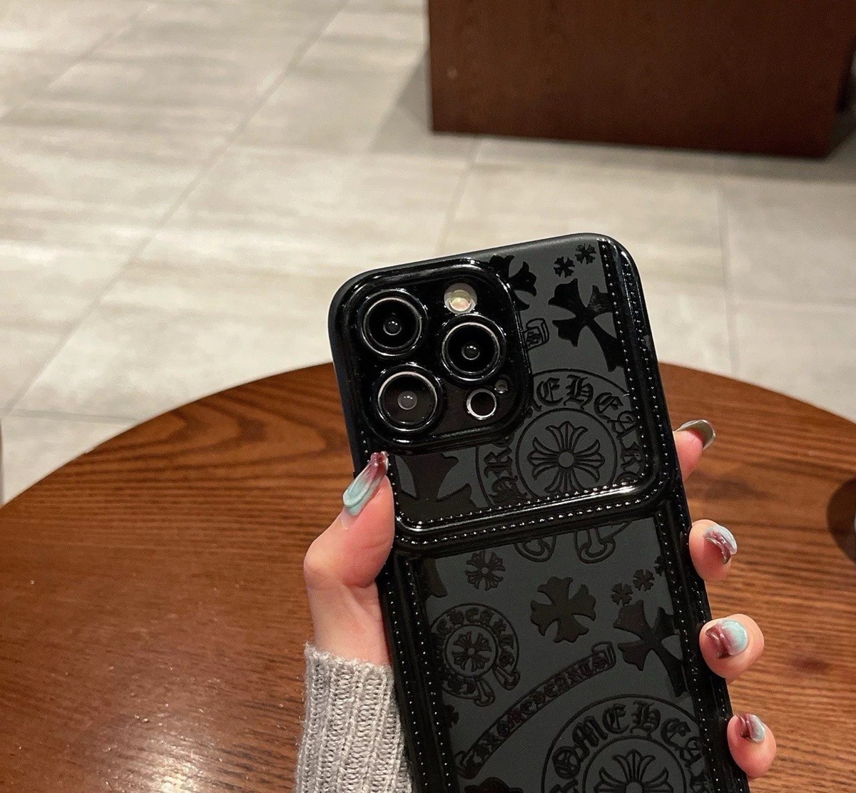 iPhone15 / black 【dress HEART 】 Emo Gothic Black Heart Phone Case for iPhone 17 16 15 14 13