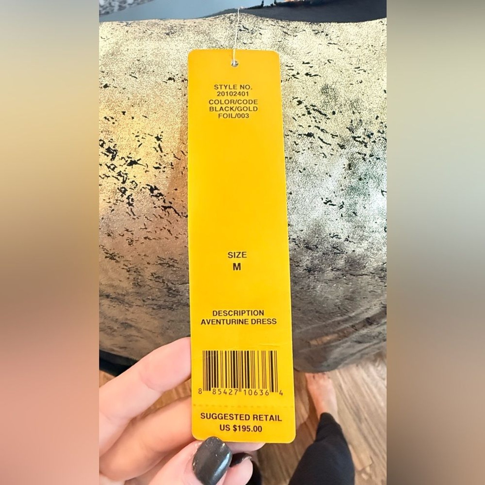 NWT Tory Burch Aventurine metallic gold foil sleeveless dress thumbnail 11