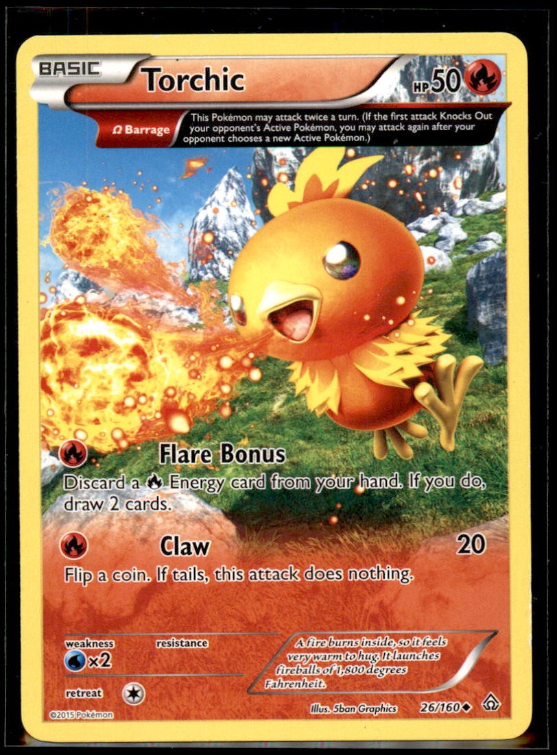 PokemonTCG - Torchic (Omega) Uncommon XY - Primal Clash 26/160 LP