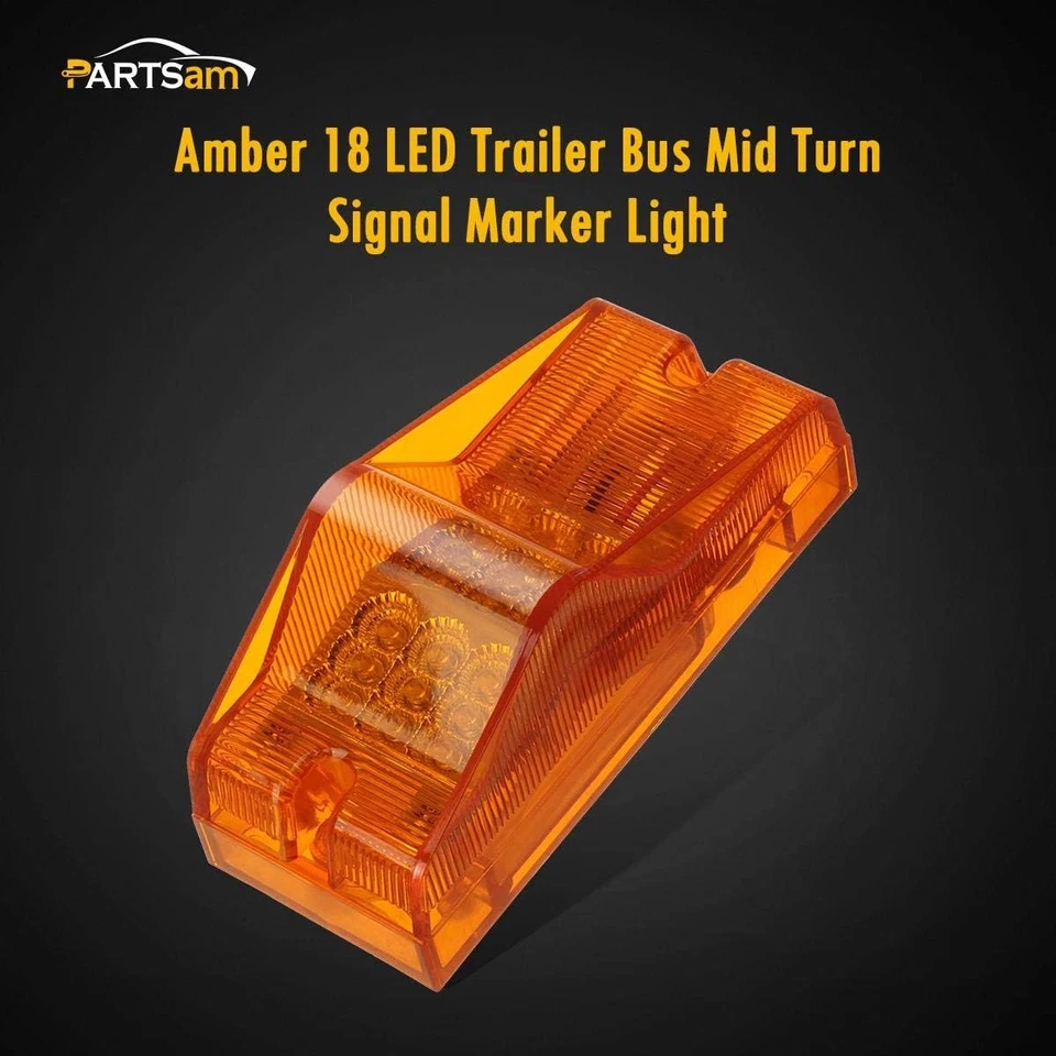 Partsam 2Pcs 6 Inch Amber 18LED Side Marker Clearance Lights with - Image 2 of 4