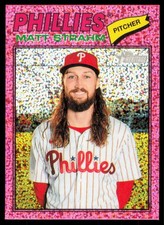 2026 Topps Heritage #193 Matt Strahm Chrome Pink Sparkle Refractors - CN