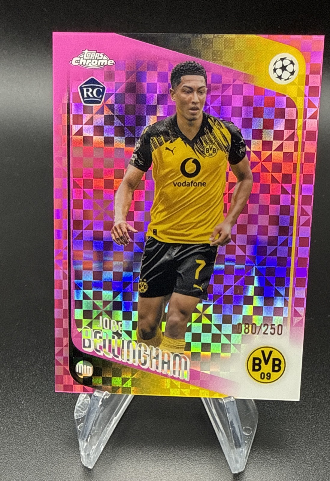 2025-26 Topps Chrome Uefa Club Competitions - Jobe Bellingham #5 Pink Lava /250 view 1