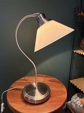 Lampada da tavolo vintage Ikea Kroby paralume a cono vetro regolabile cromato spazzolato