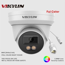VIKYLIN 8MP 24 7 Color Night Vision IP Camera Built-in MIC Waterproof IP67 WDR