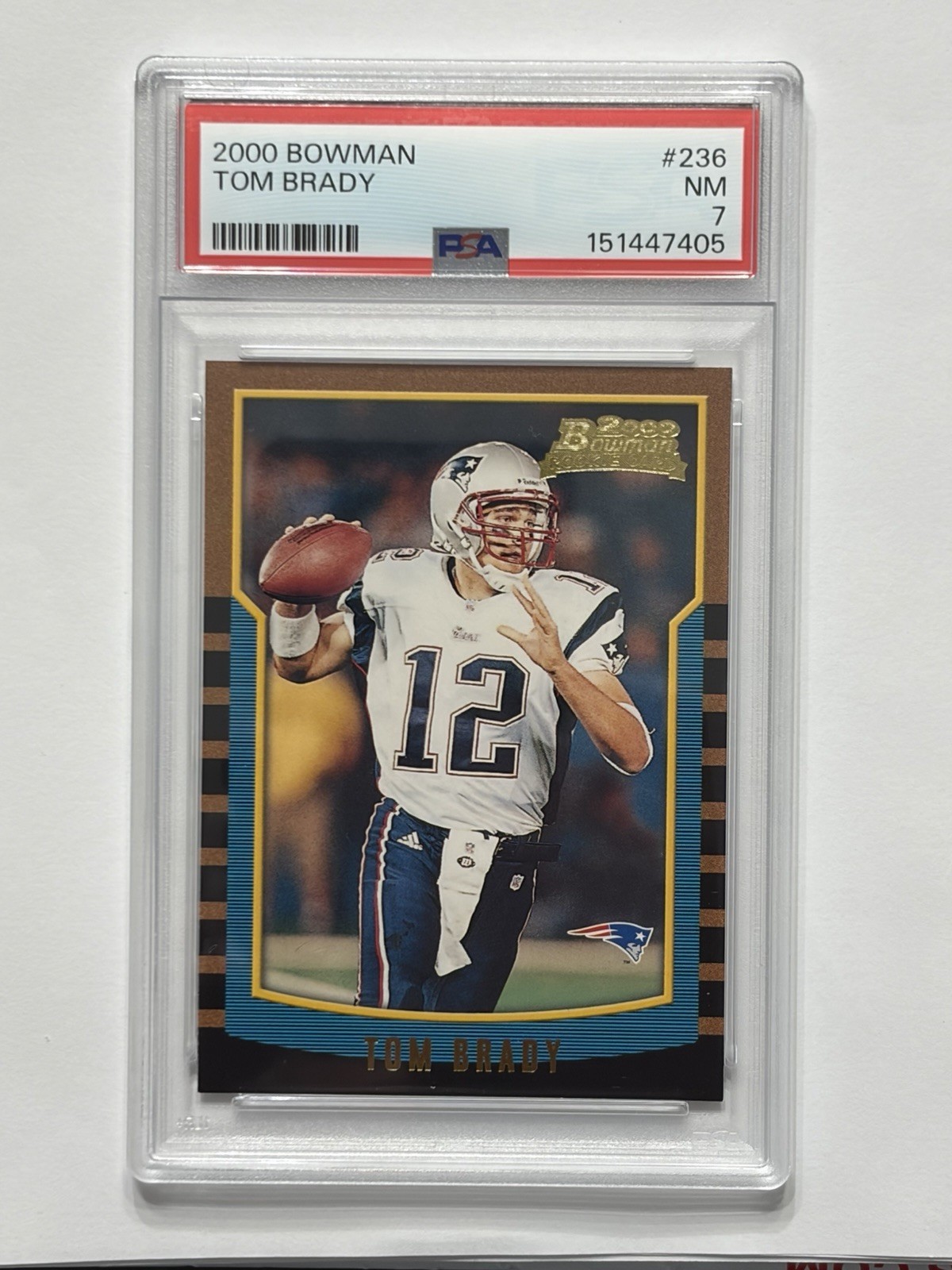 2000 BOWMAN #236 TOM BRADY ROOKIE RC PSA 7