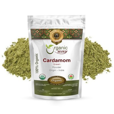 Organic Way Green Cardamom Elaichi Powder - Organic, Kosher & USDA Certified