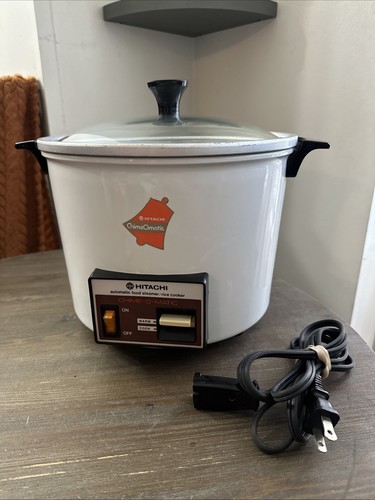 Hitachi 10 Cup Chime-O-Matic Food Steamer Rice Cooker Model White Glass ...