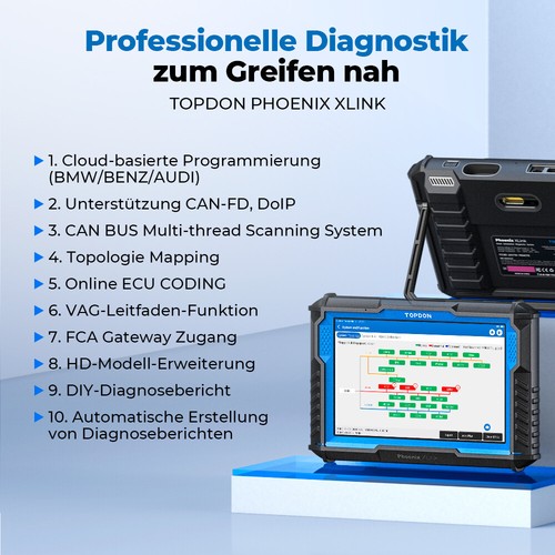 TOPDON Phoenix XLink Profi KFZ OBD2 Diagnosegerät Alle System ECU-Programmierung - Bild 4 von 24