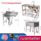 Commercial Stainless Steel Kitchen Sink 1/2/3 Compartments For Canteen Resturant