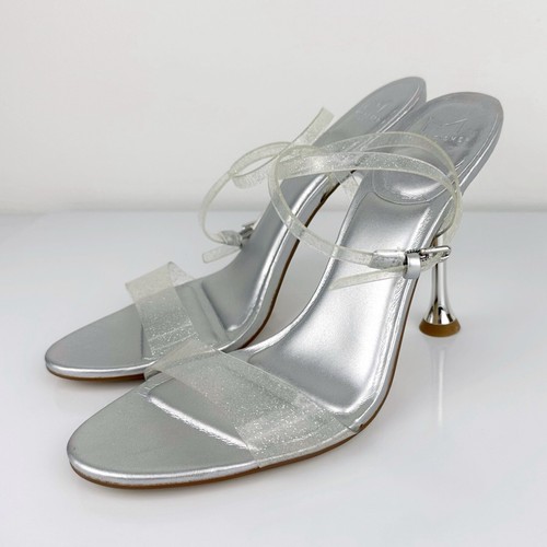 Marc Fisher Women's Calisty Strappy Heeled Sandals Clear Silver Size 8 - Picture 5 of 11