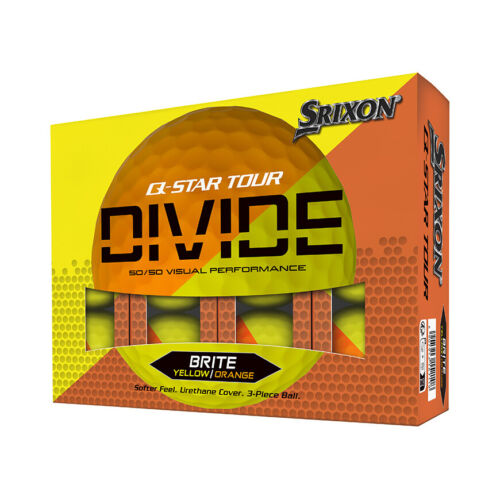 Srixon Q-Star Tour Divide 2 Golf Balls Yellow/Orange - 1 Dozen - 2024