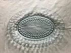 Vintage Blue Bubble Depression Glass Platter Mint Dinnerware