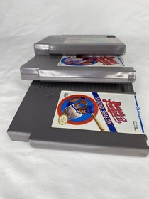 3x Nintendo NES Game lot Sports Bundle Bandai Golf, Bases Loaded 1 & 2 Tested