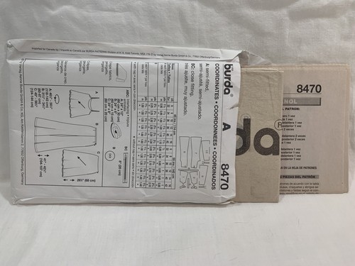 Burda Pattern 8470 Sz 6-16 Cami Bell Bottoms Skirt Cruise Wear Spring Summer FF - Picture 2 of 2