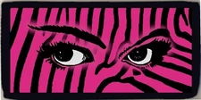 Sexy Eyes Zebra Pink & Black Stripes Checkbook Cover Credit Card ID Holder NEW
