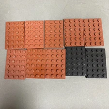 Lego Baseplates Brown Black 6 x 4 Replacement Add-on Parts Pieces Lot of 10