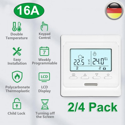 Raumthermostat Digital Raumtemperaturregler LCD Raumregler 230V Fußbodenheizung