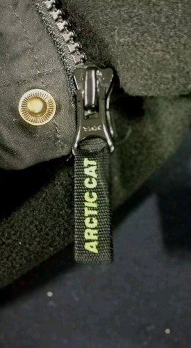 Vtg Arctic Cat Fleeced Lined Jacket Zipper Closure Black Green Womens Sz C14 16 - Picture 6 of 6