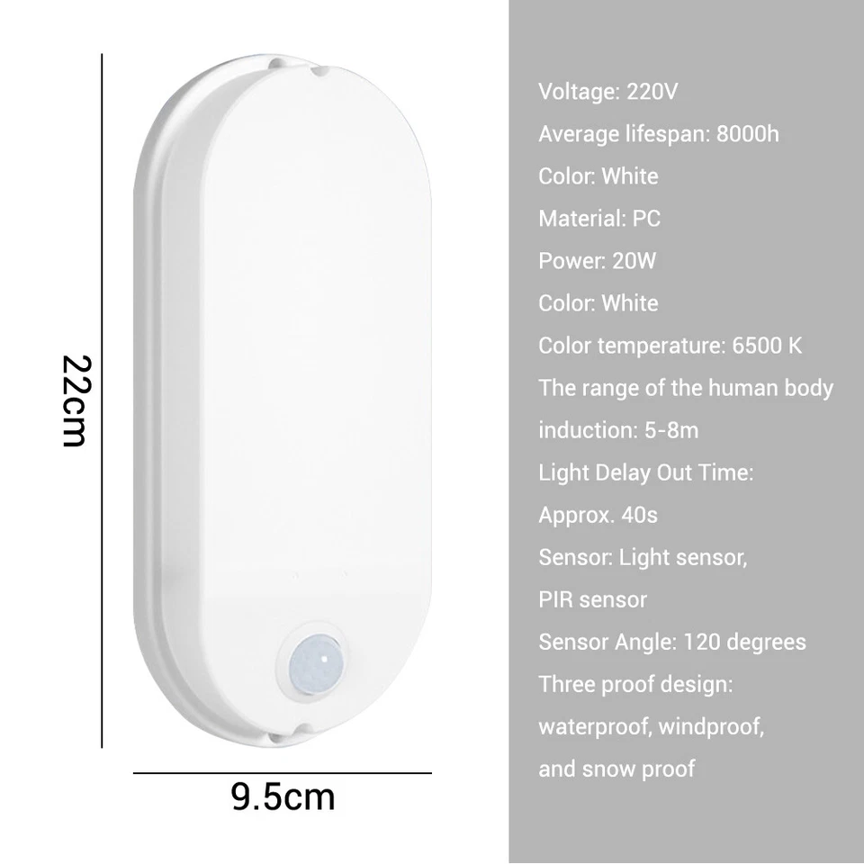 LED MOTION PIR Sensor Lights Outdoor Garden Security Wall Light Path Lamp IP65 - Image 2 of 4