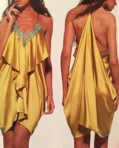 chartreuse silk dress