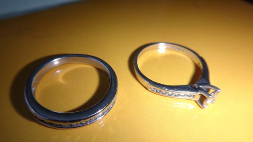 9CT White Gold Diamond Bridal Ring Set 0.45ct Size M & N1/2 💎💎 - Picture 10 of 12