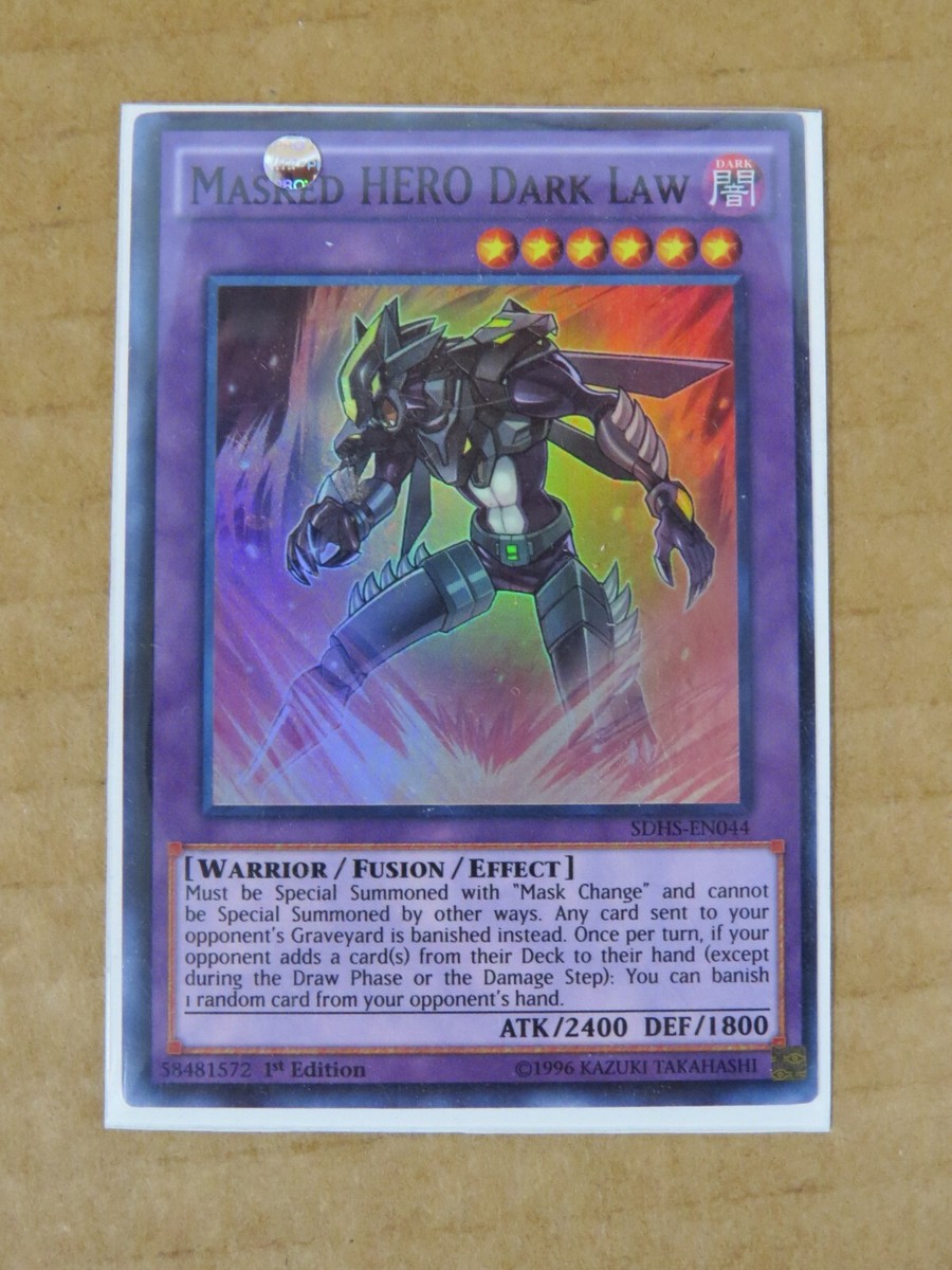 yugioh dark law deck Masked HERO DUSA-EN094 Ultra Rare 1st Edition Near Min Common Attack Masked HERO Dark Law -