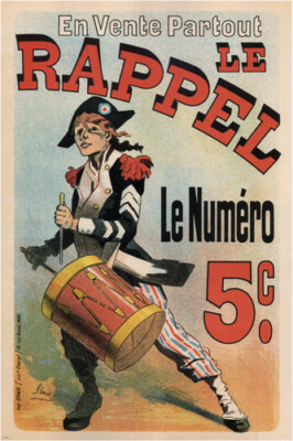 FOR SALE EVERYWHERE vintage poster, LE RAPPEL jules chéret france 1889 20x30 