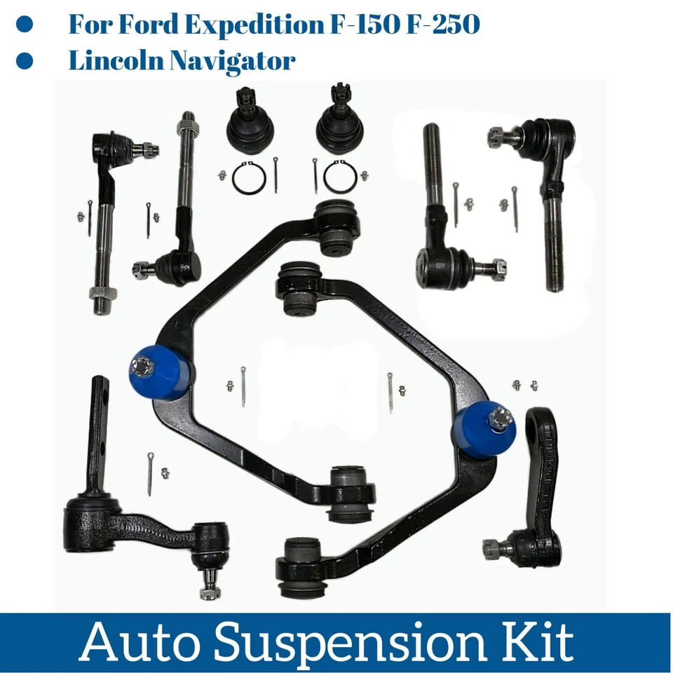 10 pcs Suspension Part Kits Control Arm Ball Joint Tie Rod End Pitman Idler Arm - Image 2 of 4