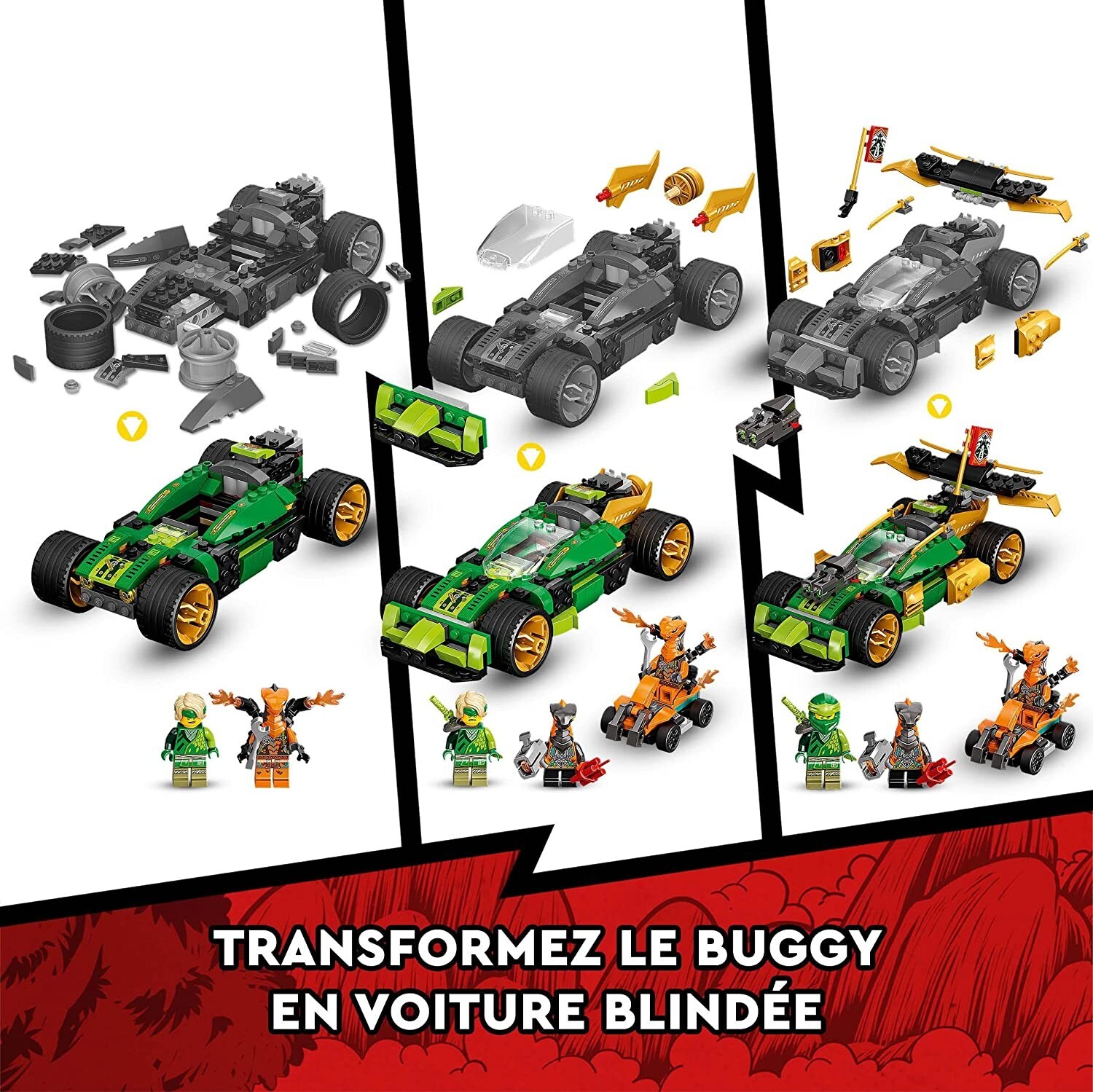 Voiture de Course Évolution LEGO Ninjago 71763 avec blindage d'action modulable - 4