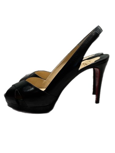 Christian Louboutin Soso Black Patent Leather Slingback Pumps EU 38.5 US 8 - Picture 5 of 17